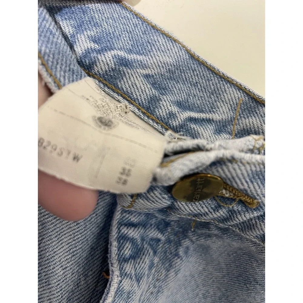 Vintage 90s Carhartt Size 38 B29STW Denim carpenter Shorts Jorts Distressed Work